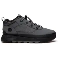 Timberland Unisex für Kinder. TB0A2FV8AHQ1 Dunkelgraue Field Trekker Sneaker mit elastischen Schnürsenkeln (31), Leder, Wohnung, Lässig, Kin