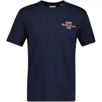 Gant T-Shirt "GRAPHIC", Herren, Gr. XL, evening blau, Jersey, Obermaterial: 100% Baumwolle, normal, Rundhals, Shirts T-Shirt