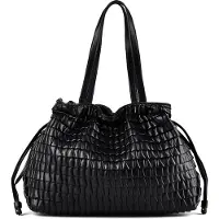 Liu Jo für Damen. AF6098-E1169 Große Tasche Riccy geprägt schwarz (OSFA), Lässig, Polyester