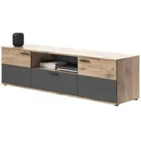 Inn.Furn TV-Lowboard "Tomaso" Eiche und grau TV Unterteil 194 x 53 cm mit Soft-Close