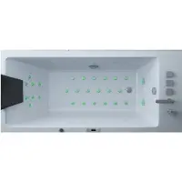 Jet-Line Whirlpool Indoor Spa Badewanne Whirlwanne VILLA ANTONELLI weiß 1800x 800 mm mit LED
