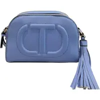 Twinset Tuscany Handtasche aus veganem Kunstleder, Blau- , 100% PolyurethanBlu chiaro uni 20x14x6 cm 241TD802411_541/BLUE CHALCEDONIE_UNI