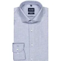 Olymp Langarmhemd "Luxor", Herren, Gr. 47, N-Gr, blau (royal), Hemden Langarmhemd, Businesshemd, Kentkragen, Modern Fit