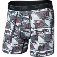 Saxx - Quest Quick-Dry Mesh Boxer Brief Fly 6'' - Kunstfaserunterwäsche Gr L grau