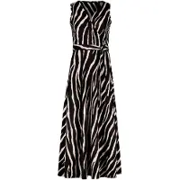 Zero Jerseykleid "Jerseykleid mit Gürtel", Damen, Gr. 40, EURO, bunt (cream, schwarz), Obermaterial: 97% Polyester PES. 3% Elasthan EL., Kleider Jerseykleid