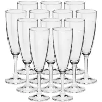 Bormioli Rocco Sektglas "Sektkelche geeicht Prosecco 0,1 l 12er Set transparent", bunt (transparent), B:5,4cm H:18,6cm Ø:5,8cm, Glas, Trinkgefäße, Sektglas, Spülmaschinenfest, Geeicht