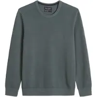 Marc O'Polo Rundhalspullover , Herren, Gr. S, grün (skipping stone), Strick, Obermaterial: 100% Baumwolle, regular fit, Rundhals, Bündchen, Pullover Rundhalspullover, regular aus Bio-Baumwoll-Piqué