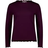 Cartoon Langarmshirt "Langarm-Shirt mit Kragen", Damen, Gr. 46, rot (schwarz dahlia), Obermaterial: 95% Baumwolle CO. 5% Elasthan EL., Shirts Langarmshirt