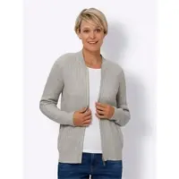 Sieh an! Strickjacke in steingrau-meliert | Gr.: 54