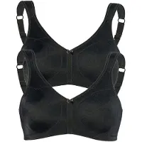 Sassa Sport-BH "2er Pack Sport BH ohne Bügel SPORTS BRAS", Damen, Gr. 80, Cup B, schwarz (schwarz schwarz), Obermaterial: 82% Polyamid PA. 18% Elasthan EL., BHs Sport-BH