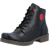 Rieker Damen Stiefelette Aufnäher Markenlogo Schnürstiefel 79522, Größe:38 EU, Farbe:Schwarz