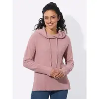 Inspirationen Kapuzenpullover "Kapuzen-Pullover", Damen, Gr. 52, rosa (hortensie), 70% Polyamid, 20% Viskose, 10% Polyester, unifarben, Pullover Kapuzenpullover