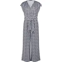 Betty Barclay Jumpsuit "Jumpsuit mit Eingrifftaschen", Damen, Gr. 38, EURO, blau (dunkelblau, weiß), Obermaterial: 95% Polyester PES. 5% Elasthan EL., Overalls Jumpsuit