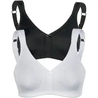Sassa Sport-BH "2er Pack Sport BH ohne Bügel SPORTS BRAS", Damen, Gr. 95, Cup D, bunt (schwarz weiß), Obermaterial: 82% Polyamid PA. 18% Elasthan EL., BHs Sport-BH