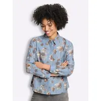HEINE Bluse in bleu-ecru-gestreift | Gr.: 44