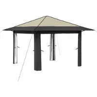 vidaXL Gazebo ohne Seitenwand 3,3 x 3,3 m Creme und Anthrazit