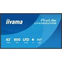 Iiyama LH4366UHSB-B1AG, Digital Signage Flachbildschirm, 109,2 cm (43"), LCD, 3840 x 2160 Pixel, WLAN, 24/7