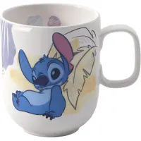 Villeroy & Boch Kinderbecher "Becher mit Henkel Disney Stitch 280 ml bunt", bunt, B:8,1cm H:9,7cm, Porzellan, Trinkgefäße, Kinderbecher, Spülmaschinenfest, Mikrowellensicher