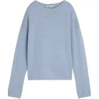 Tom Tailor V-Ausschnitt-Pullover DENIM, Damen, Gr. M, foggy sky blau, Strick, Obermaterial: 50% Baumwolle, 50% Polyacryl, unifarben, relaxed fit, Rundhals, Pullover V-Ausschnitt-Pullover