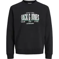 Jack & Jones Sweatshirt "JJAERO SWEAT CREW NECK", Materialmix, regular fit