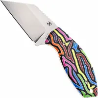 Kansept Knives Siafu G016A3 Stonewashed D2, Multi Color Arcade Pattern G-Mascus Fahrtenmesser, Dirk Pinkerton Design