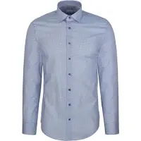 Seidensticker Businesshemd "Schwarze Rose", Herren, Gr. XL (44), normale Ärmellängen, blau, 100% Baumwolle, bedruckt, skinny fit, 2-Knopf-Manschette, Hemden Businesshemd, X-Slim 1/1 Kentkragen Druck