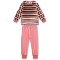 Sanetta Schlafanzug "Pyjama Pyjama Streifen lang Frottee 1er Pack", Jungen, Gr. 104, bunt (orange, weiß, blau), Obermaterial: 80% Baumwolle CO. 20% Polyester PES., Homewear-Sets Schlafanzug