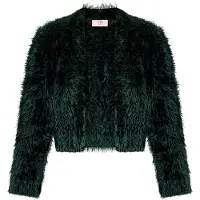 Vera Mont Bolero "Strickbolero mit Struktur", Damen, Gr. M, grün (schwarz moss), Obermaterial: 70% Polyamid PA. 19% Viskose CV. 11% Polyester PES., Strickjacken Bolero