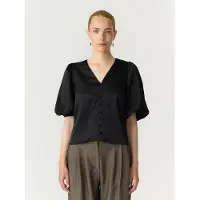 Y.A.S Kurzarmbluse "YASPELLA 2/4 V-NECK TOP S. NOOS" Materialmix, regular fit