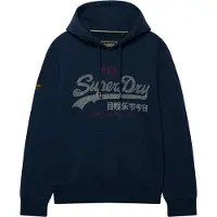 Superdry für Herren. M2014568A Heritage Relaxed Hoodie marineblau (S), Lässig, Baumwolle, Stoff