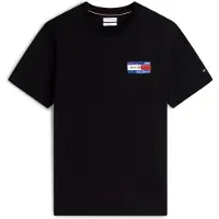 Tommy Hilfiger T-Shirt "BRAND LOVE BACK FLAG GRAPHIC", Herren, Gr. XXL, schwarz, Jersey, Obermaterial: 100% Baumwolle, bedruckt, normal, Shirts T-Shirt, mit markantem Rückenprint, normale Passform