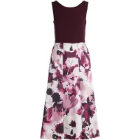 Vera Mont Cocktailkleid "Cocktailkleid mit ausgestelltem Rock", Damen, Gr. 46, EURO, bunt (patch lila, lila), Obermaterial: 100% Polyester PES., Kleider Cocktailkleid
