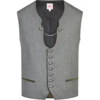 Spieth & Wensky Trachtenweste "Kaiser", Herren, Gr. 52, grau (mittelgrau), Obermaterial: 50% Wolle WO. 50% Polyester PES., uni, regular fit, Westen Trachtenweste, Mit traditionellem Charme