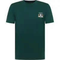 Mustang Kurzarmshirt "Herren Style Austin", Herren, Gr. XL, grün (dunkelgrün), Single Jersey, 100% Baumwolle, Rundhals, Shirts Kurzarmshirt