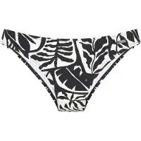 Buffalo Bikini-Hose "Jola", Damen, Gr. 36, N-Gr, schwarz-weiß (schwarz, creme), Recycling-Polyamid, bedruckt, Badehosen Bikini-Hose, mit modernem Blätterdesign