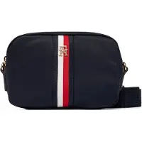 Tommy Hilfiger Popette Global Stripe Crossbody Camera Bag, Reißverschluss, Erwachsener, OS, Blau, Space blue, Nylon
