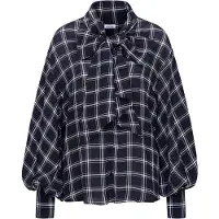 Seidensticker Klassische Bluse , Damen, Gr. M (38), blau (dunkelblau), 100% Viskose, kariert, regular fit, Blusen Klassische Bluse, 1/1 Binderkragen Karo