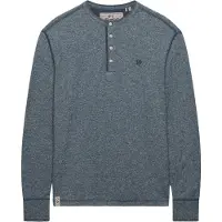 Superdry für Herren. M6010974A Waffle-Slub-T-Shirt in Blau (XXL), Lässig, Langarm, Stoff