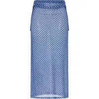 LASCANA Meshrock , Damen, Gr. 38, blau bedruckt, Netz, Obermaterial: 95% Polyester, 5% Elasthan, bedruckt, figurbetont knöchellang, Röcke Meshrock, mit grafischem Druck, Strandrock, Cover-up
