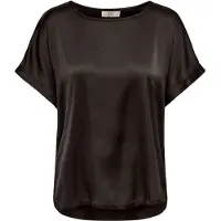 ONLY Kurzarmbluse "JDYFIFI S/S TOP WVN NOOS", Damen, Gr. L, chocolate torte, Web, Obermaterial: 100% Polyester, unifarben, normal, Blusen Kurzarmbluse, Polyester