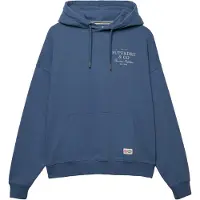 Superdry für Damen. W2012691D Luxe Casual Relaxed Kapuzenpullover blau (M), Lässig, Baumwolle