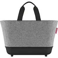 Reisenthel Einkaufskorb "shoppingbasket", grau (twist silber), B:25cm H:9,5cm T:39,5cm, Polyester, Einkaufskörbe, Einkaufskorb, flexible Bodenschale, 5 Standfüße, Flach zusammenlegbar