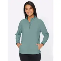 Casual Looks Fleeceshirt "Fleece-Shirt", Damen, Gr. 54, grün (kalkmint), 100% Polyester, unifarben, Shirts Fleeceshirt