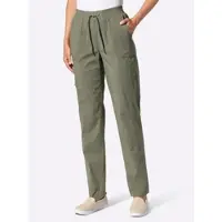 Casual Looks Schlupfhose , Damen, Gr. 38, Normalgrößen, grün (khaki), 98% Baumwolle, 2% Elasthan, unifarben, Hosen Schlupfhose