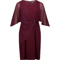 Vera Mont Cocktailkleid "Cocktailkleid mit Raffung", Damen, Gr. 48, EURO, lila (strong aubergine), Obermaterial: 95% Polyester PES. 5% Elasthan EL., Kleider Cocktailkleid
