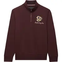 Superdry für Herren. M2014584A Vintage Athletic Sweatshirt mit halbem Reißverschluss in Burgunderrot (L), Lässig, Baumwolle, Bordeaux