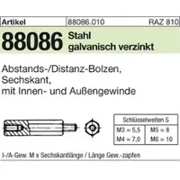 Reyher Abstandsbolzen Stahl verzinkt - Innen/Außen - M 4x60