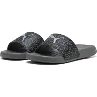 Puma Badesandale "POPCAT 20 FELINE", Damen, Gr. 43, Textil, grau (slate sky, schwarz, silber), Synthetik, Schuhe Badesandale, Badelatschen