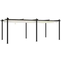 vidaXL Gartenpavillon mit Ausziehbarem Dach Creme 3x6 m Aluminium