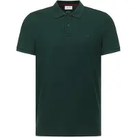 Mustang Kurzarmshirt "Herren Style Palco", Herren, Gr. XXL, grün (dunkelgrün), Strick, 100% Baumwolle, V-Ausschnitt, Shirts Kurzarmshirt